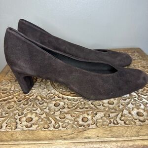 Stuart Weitzman Power Block Chocolate Brown Pump Sz7.5